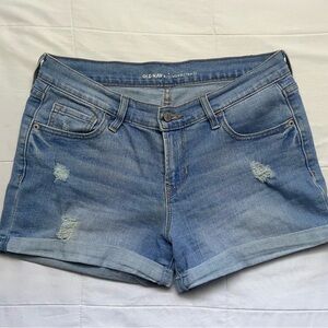 Old Navy Light Blue Distressed Denim Shorts
